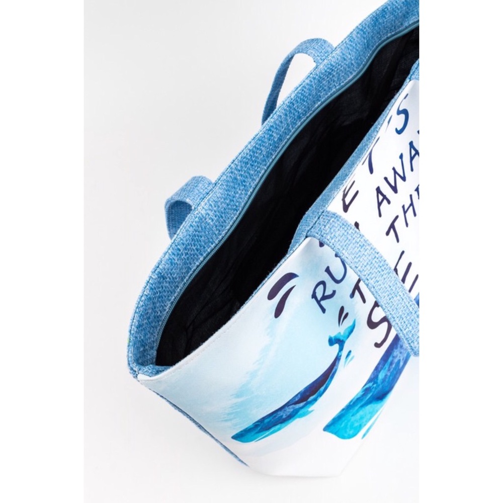 🐳Whale “Let’s Run Away To The Sea” Beach Bag - Picture 6 of 6